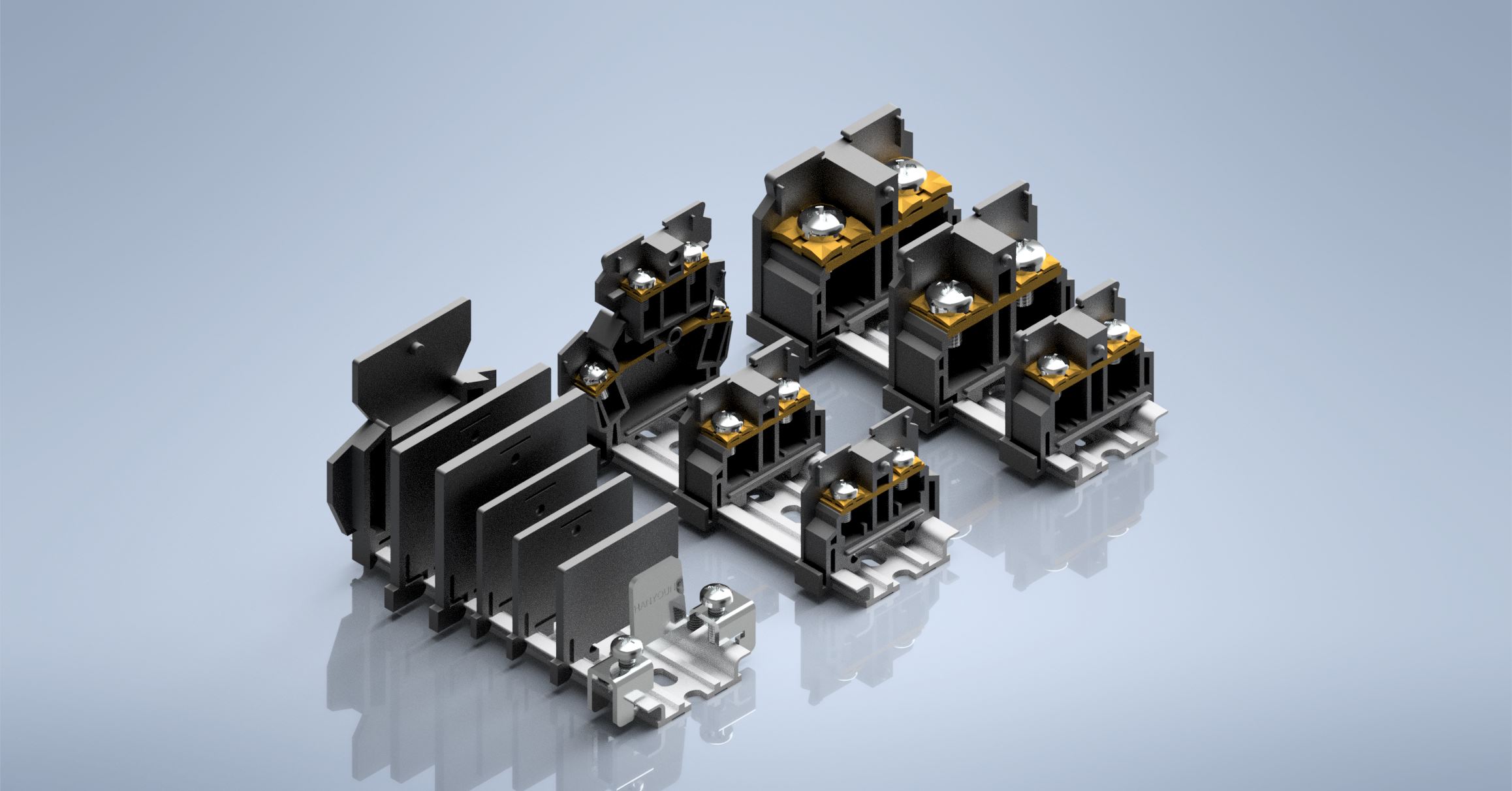 标准DIN导轨35mm安装结构接线板
